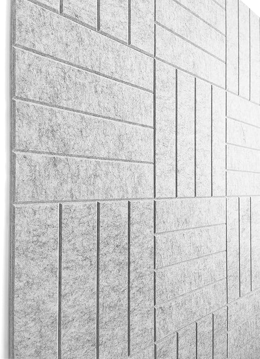 Felt Bulletin Board Tiles | Modern Cork Board Alternative | Large Cork Boards for Walls | Aesthetic Felt Wall Panels for Office & Home Decor | Pinboard & Photo Board (12-Pack) | Silver Gray