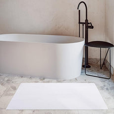 Cotton Paradise 100% Cotton Non Slip Bath Mats for Bathroom, 17x24 inch Soft Absorbent Quick Dry Machine Washable Floor Bath Mat, White