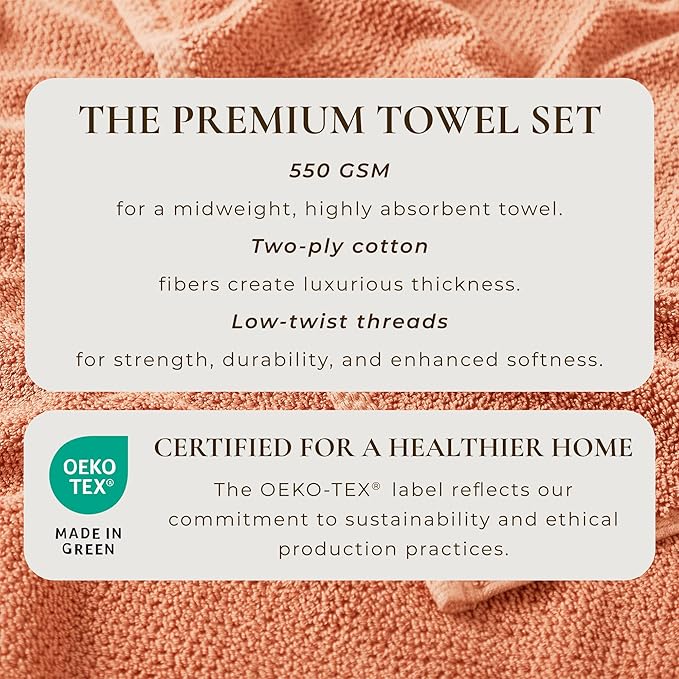 Great Bay Home 100% Cotton 12-Pack 13x13 Wash Cloth - Absorbent, Quick-Drying, Durable Face Towels for Bathroom Decor - Low-Twist, Two-Ply Fibers (Dusty Rose)