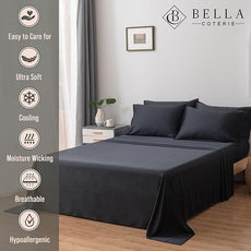 Bella Coterie 6 Piece Luxury Bamboo Viscose Split Top King Size Sheet Set | 34