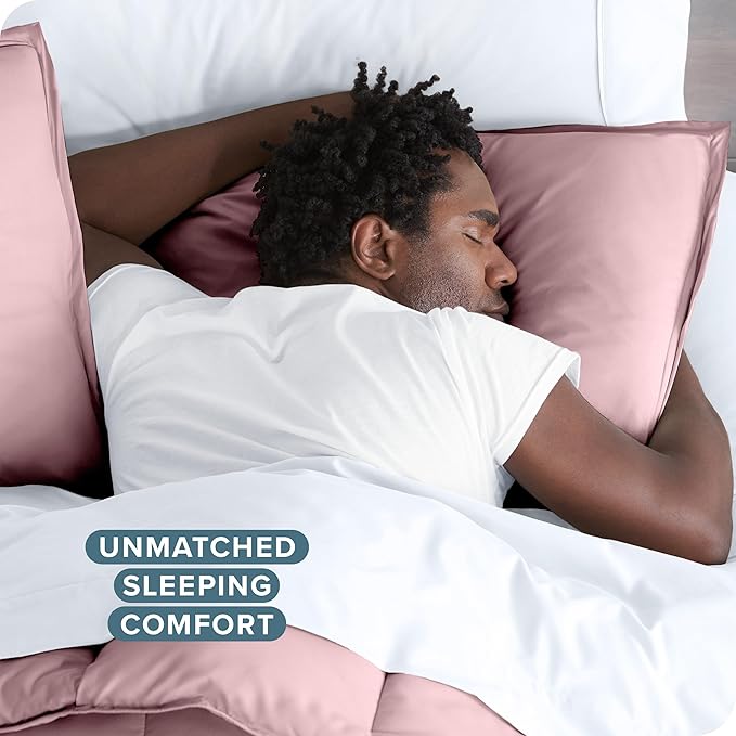 Bare Home Bedding Duvet Cover Extra Long Size - Premium 1800 Super Soft Collection - Lightweight, Cooling - Soft Breathable Bedding Duvet Cover (Twin/Twin XL, Dusty Pink)