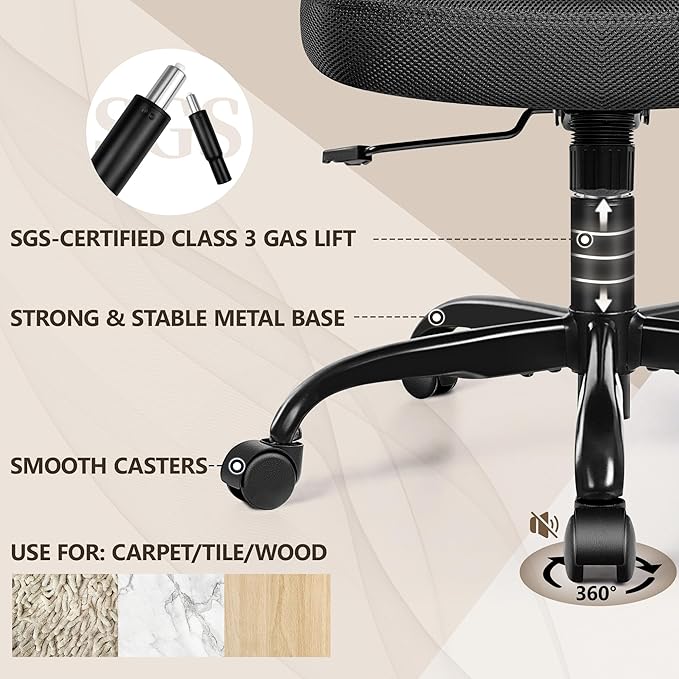 Ergonomic Office Chair - High Back Mesh Computer Desk Chair with Adjustable Lumbar Support, Flip-Up Armrests, Tilt Function - Perfect for Gaming, Work, and Study -Light Black