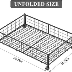 Under Bed Storage with Wheels, 360° Rotating, No-Assembly Underbed Storage Containers, 1 PACK