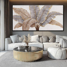 CHUDANHAO Plant Canvas Wall Art Contemporary Wall Decor Gold Pictures Textured Home Decorations 29