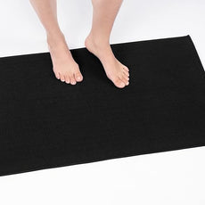 Cotton Paradise 100% Cotton Non Slip Bath Mats for Bathroom, 17x24 inch Soft Absorbent Quick Dry Machine Washable Floor Bath Mat, Black