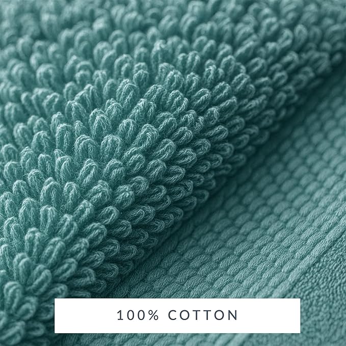 Maisonette Loft Egyptian Cotton Turkish Hand Towels - Soft, Absorbent Washcloths for Face - Ideal Quick Dry Small Towel Wash Cloth Set for Bathroom - (13" x 13", 6 Pack) - Turquoise