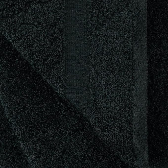 Towel Bazaar Premium Cotton Super Soft and Absorbent Turkish Towels (8-Piece Towel Set, Black)