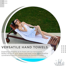 100% Cotton Hand Towel Set of 4, (16 x 28 inches) Sustainable, Soft, Highly Absorbent, Quick Drying, Combed Cotton Hand Towels Pack of 4 Ideal for Hotels, Spa, Bathroom, Dorm, White