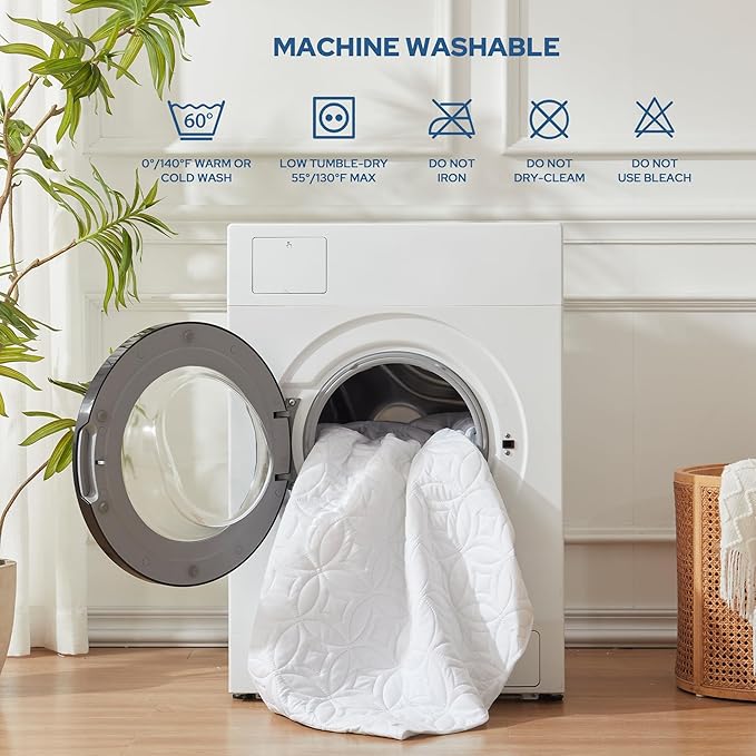 BEDLORE 2 Pack Waterproof Mattress Protector, Twin XL Size Mattress Pad with Deep Pocket 6"-15" Depth, Soft Breathable Bed Mattress Cover for Bedroom, College Dorm (White)