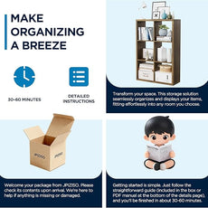 6 Cube Storage Organizer, 2x3 Cube Bookshelf, Cubby Storage Shelf, Wooden Organizer Shelf with Thickened Boards, for Closet Bedroom Home Office Living Room, 36.93