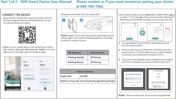 Smart Sleek Socket: Universal Outlet Concealer with Wi-Fi Smart Power Strip