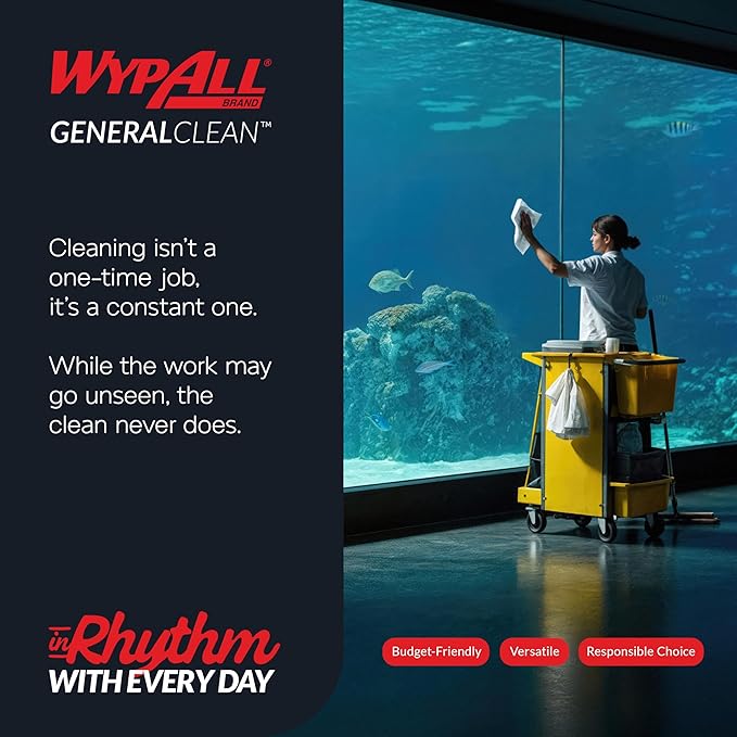 WypAll GeneralClean L30 Cloths Heavy Duty Cleaning Wipes (05812), Quarterfold, Strong and Soft Bulk Paper Wipers, White (12 Packs of 90 Sheets, 1,080 Sheet Total)