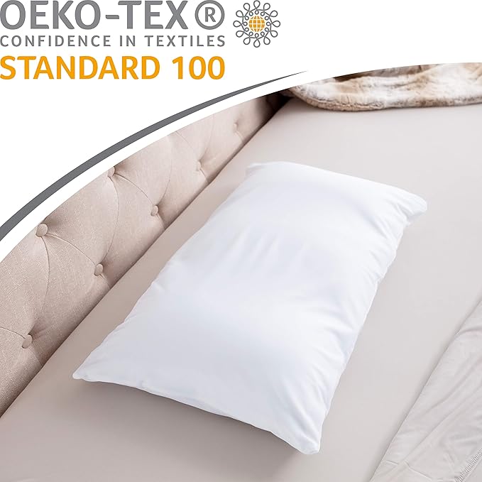 Cover Only for Premium Microbead Bed Pillow, Small Extra Smooth - Ultra Comfortable Sleep with Silk Like Anti Aging Cover 85% Spandex/ 15% Nylon Breathable, Cooling White