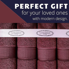 Personalized Towels, Hotel & Spa Quality, Super Soft, Highly Absorbent, Bathroom Sets, 100% Cotton Monogrammed towels 6 Piece Towel Set, Includes 2 Bath Towels, 2 Hand Towels, 2 Washcloths, Burgundy