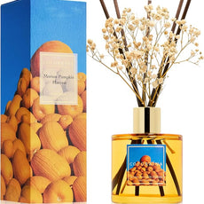 COCORRÍNA Reed Diffuser - Morton Pumpkin Harvest Reed Diffuser Set with 8 Sticks & Preserved Baby's Breath, Reed Diffuser for Home Bathroom Shelf Decor