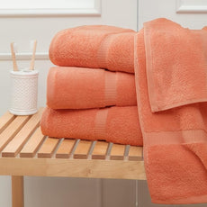 Towel Bazaar Premium Cotton Super Soft and Absorbent Turkish Towels (4-Piece Extra Large Bath Towels, Coral)