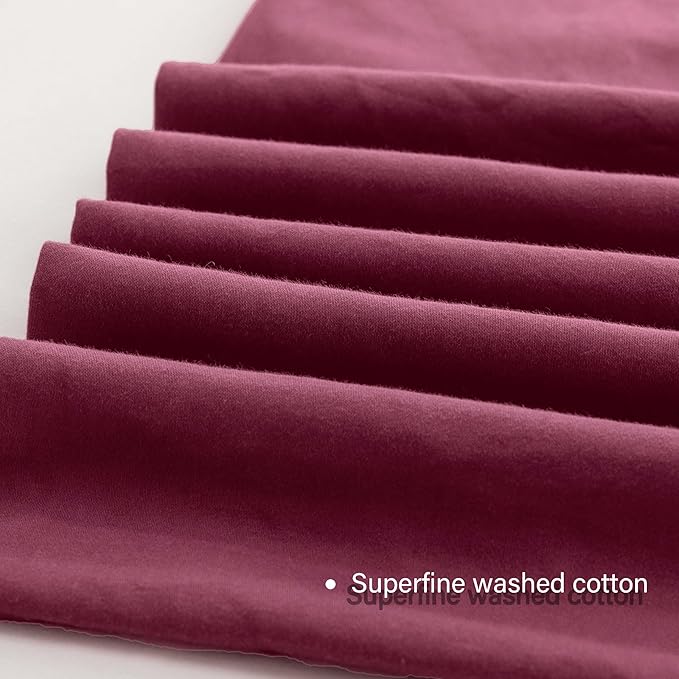 HeimenAogo Egyptian Cotton Duvet Cover Set California King, Ultra Soft and Breathable Comforter Cover with Zipper Closure, High Thread Count Long Staple Cotton Blanket Cover 3pcs, Heather Rose