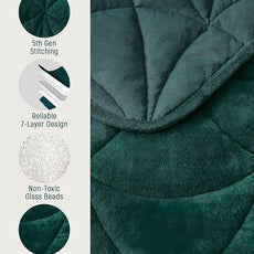 Weighted Lap Blanket 7 lbs for Adults, Luxury Soft Small Weighted Blanket, Compact Portable Weighted Lap Pad for Relaxation, Sleeping, Travel, All-Season Use, Forest Green, 40