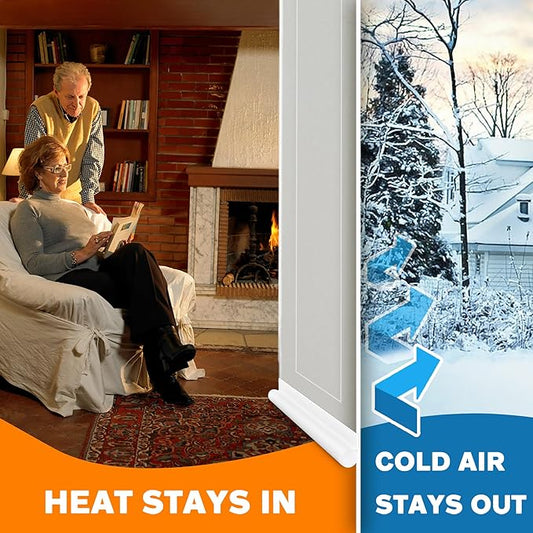 MAXTID Under Door Draft Stoppers 36 Inch Door Draft Blocker Draft Stoppers for Bottom of Doors Seal Gap, Door Seal Strips Sweeps, White