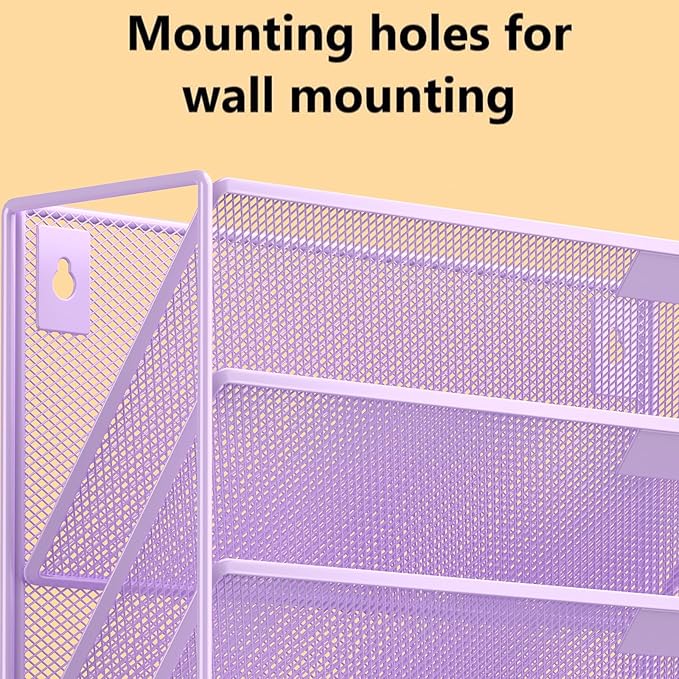 Kuntine.B Wall File Organizer (Purple, 6 Tier)