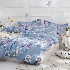 MKXI Purple Floral Comforter Set Dandelion Print Comforter Twin Set Cozy Patterned Comforter Reversible Flowers Bedding Set Twin Size