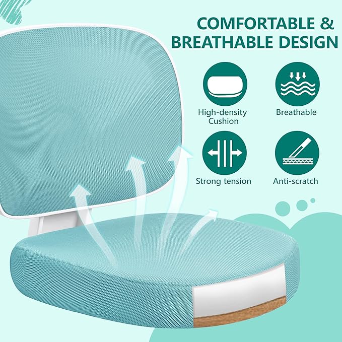 Primy Kids Desk Chair, Pink Study Chair for Boys Girls with Height Adjustable, Swivel Mesh Task Student Chairs for 4-12, Growing Teen Office Chair for Home/School/Office (Teal)