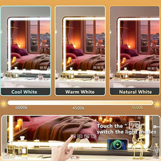 Hasipu Vanity Mirror with Lights and Bluetooth Speaker, 32