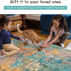 Lahome Modern Abstract Runner Rug - 2x6 Washable Hallway Rug Runner Soft Colorful Bedoom Carpet, Non-Slip Low Pile Contemporary Accent Mats for Kitchen Nursery Laundry Room