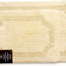 voyzz home Set of 2 Reversible Bath Rug 20x32 inch -17x24 inch | 100% Cotton Hand Tufted Soft & Absorbent Bath Mat|Washable Quick Dry Shaggy Shower Mat | Non-Slip Mordern Bathroom Decor | Yellow…