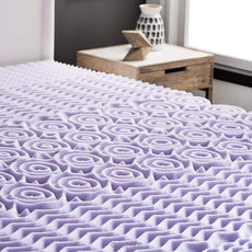 LUCID Lavender Infused 2 Inch Memory Foam Mattress Topper with 5 Zones – Twin Size – Plush Feel – CertiPUR Certified – Dorm Room Essentials