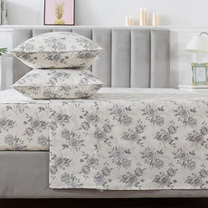 FADFAY Rose Sheets Set Twin XL Rustic Floral College Bedding Botanical Leaves Dorm Sheets Vintage Farmhouse Bedding 100% Cotton Breathable Collection with Deep Pocket Fitted Sheet 4Pcs, Twin XL Size