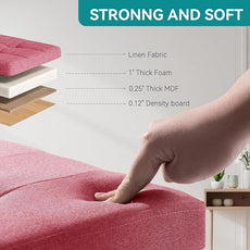 BRIAN & DANY Small Ottoman with Storage, Small Storage Ottoman, Folding Foot Stool with Wood Legs for Living Room and Bedroom Linen Rest Seat, 12.6