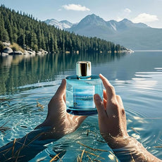 COCORRÍNA Reed Diffuser - Lake Tahoe 6.7 Fl.oz Reed Diffuser Set with 8 Sticks & Preserved Baby's Breath, Reed Diffuser for Home Bathroom Shelf Decor