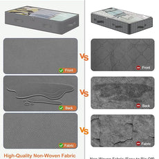 punemi Under Bed Storage Containers, 4 Pack Large Soft Foldable Storage Bags with Clear Top for Blankets, Comforters, Sheets, Wrapping Paper, Water-Resistant Inner Layer, 20x40x7.5 in, Gray