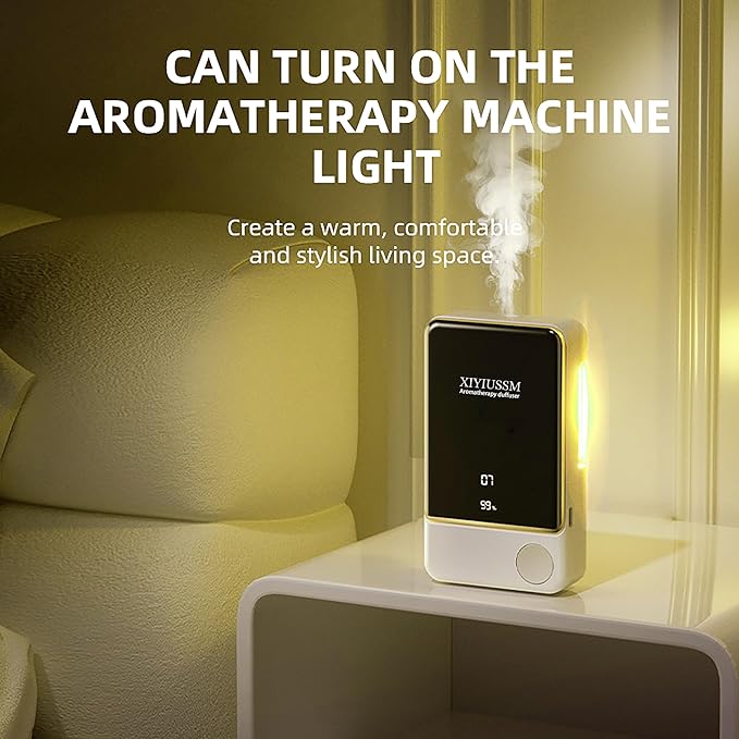 Waterless Essential Oil Diffuser for Home & Office Cordless Battery Operated Aroma Diffuser with 7 Mist Levels, Ultrasonic Air Freshener for Large Rooms Bedroom Bathroom Car Small & Portable