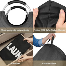 160L XX-Large Laundry Basket, Freestanding Tall Clothes Hamper, Collapsible Laundry Bag, Black