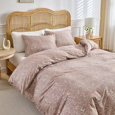 MKXI Vintage Comforter Set Full Size Wildflower Comforter Set Floral Bedding Set Brown Floral Duvet Comforter Microfiber Bed Set Soft Reversible Design Farmhouse Comforter Khaki