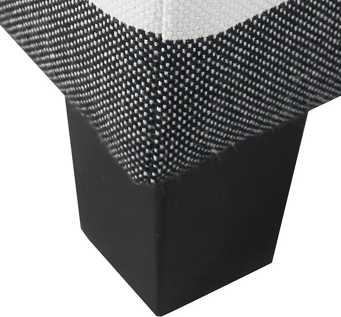 HomePop Home Decor | K7342-F2262| Classic Square Storage Ottoman with Lift Off Lid | Ottoman with Storage for Living Room & Bedroom, Black Plaid Large