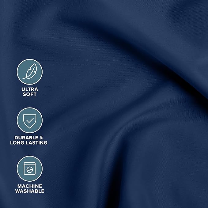 Bare Home Bed-in-A-Bag 5 Piece Comforter & Sheet Set - Twin XL - Goose Down Alternative - Ultra-Soft 1800 Premium Bedding Set (Twin XL, Dark Blue/Dark Blue)