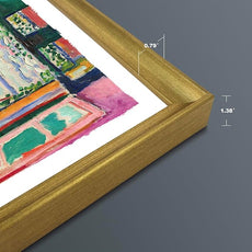 Wieco Art Framed Wall Art 3 Piece Henri Mattise Art Abstract Colorful Matisse Posters Canvas Prints for Wall and Home Office Decorations Bronze Gold Frame