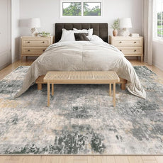 Lahome Modern Abstract 9x12 Area Rugs for Living Room, Washable Living Room Rug for Bedroom Low Pile Non Slip, Grey Soft Indoor Accent Carpet for Dining Room Table Apartment