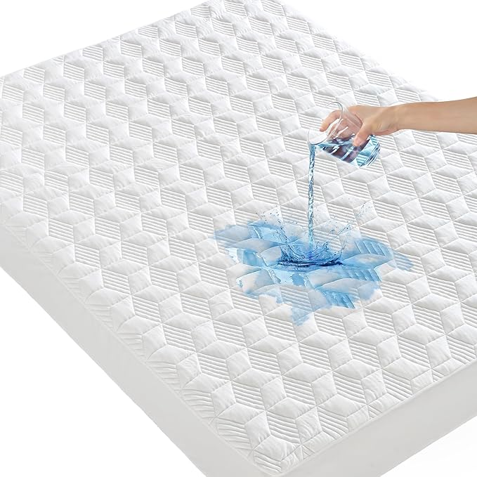 GRT Waterproof Mattress Protector Twin XL, Rayon Bamboo Mattress Protector Cooling Breathable, 3D Air Fabric Soft Mattress Cover with 6-26 inches Deep Pocket, Mattress Pad Machine Washable