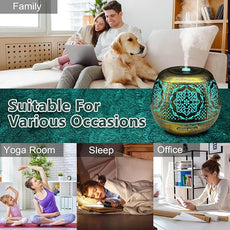 Essential Oil Diffuser for Home 500ML, Aromatherapy Diffusers for Essential Oils Large Room with Cool Mist Humidifiers for Bedroom 7 Colors Changed & 3 Mist Mode Automatic Shut-Off