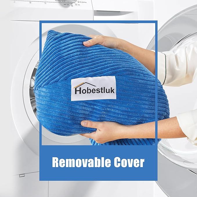 Hobestluk 3.5FT Bean Bag Chair Adult Bean Bag Chair Large Bean Bag Chair with Filler Included Teardrop Bean Bag with Removable Cover for Bedroom Living Room - (Large, Blue)