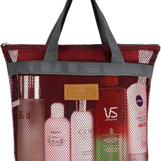 Mesh Shower Caddy Bag Portable Hanging Toiletry and Bath Organizer with Zipper for Travel, Gym, Camping, College Dorms, Beach