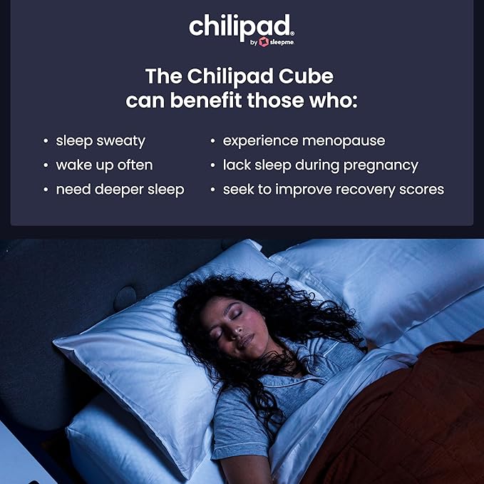 Chilipad Cube Bed Cooling System - Cooling & Heating Mattress Topper, Set Individual Bed Temperature, Cool Sleep Enhancement, Temp Range of 60-115°F, ME Half Queen Bedsize (30"W x 80"L), Model: CP500