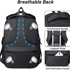 Gym Backpack For Men Women, 45L Expandable Travel Backpack with Shoe Compartment, Water Resistant Workout Sports Bag with USB Port Fit 17 Inch Laptop, Ideal for Gym, Sports, Camping, Hiking