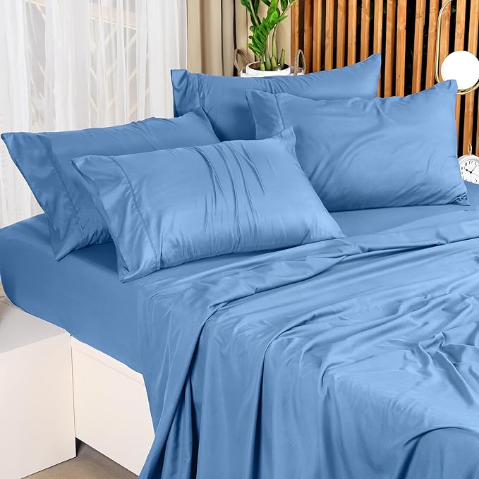 Utopia Bedding Queen Sheet Set – 4 Piece Bed Sheets for Queen Size Bed, Soft and Breathable Microfiber, Includes 1 Fitted Sheet, 1 Flat Sheet and 2 Pillowcases (Dutch Blue)