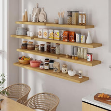 Fun Memories 72 Inch Floating Shelves for Wall, 72x9.3 Large Floating Shelf for Bedroom, Kitchen, Bathroom, Wall Mounted Rustic Wood Shelves with Invisible Bracket for Books, Decor, Oak