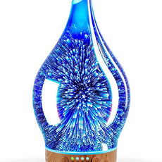 Porseme Oil Diffuser 3D Glass Aromatherapy Ultrasonic Humidifier, Air Refresh Auto Shut-Off, Timer Setting, BPA Free for Home Hotel Yoga Leisure SPA Gift 150ml Last 6H